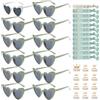 YeahBoom 36 Pezzi Occhiali Addio al nubilato Bride Team Braccialetti Adesivi Set,12 Occhiali da sole a forma di cuore,JGA Occhiali da festa,12 Braccialetti Bride Team,12 Adesivi,Decorazioni di nozze
