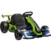 HOMCOM Go Kart Elettrico per Bambini 6-12 Anni 24V 6-12km/h con Sedile Regolabile, 2 Motori, Drift Go-Kart con Clacson, Luci e Musica, Verde