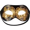 dressforfun 900882 Maschera Veneziana Decorata, Misura Unica (Nero/Oro)