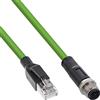 InLine Cavo di rete industriale InLine®, M12 4 pin maschio codificato D a RJ45 maschio, PUR, 10m