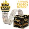 Pup Go Scatola regalo estraibile, con 2 adesivi fai da te con numeri 0-9, 50 sacchetti trasparenti, porta soldi creativo, adatta per adolescenti e adulti (oro nero)