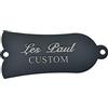 KAISH 2 fori in metallo nero 1 strato per chitarra Truss Rod Cover con lettere bianche CUSTOM Stampa in ferro Truss Rod Cover per USA Les Paul LP/SG