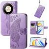 JIUNINE Cover a Libro in Pelle per Honor Magic6 Lite 5G, Viola