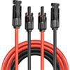 Puiseno Cavo solare 4 mm²/prolunga 5 m, resistente ai raggi UV, con spina solare, per impianti fotovoltaici (rosso/nero) (4mm²/5M)