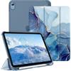FINTIE Cover per iPad (A16) 11ª Generazione 11 (2025)/iPad 10ª Generazione 10.9 (2022) con Portapenne - Sottile Leggero Opaca Trasparente Posteriore Custodia con Auto Sveglia/Sonno, Ocean Marble