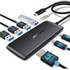 Lemorele Docking Station Dual Monitor, Hub USB C 7-in-1 con HDMI + Adattatore DP USB C 4K@60Hz, 3 Porte USB 3.0/2.0, Ricarica Rapida PD 100W, Plug and Play per Laptop Dell/HP/Surface/MacBook