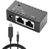YAODHAOD Injector POE, Power Over Ethernet tramite alimentatore di rete, 12 V, 24 V, 48 V, distanza fino a 100 m, spina da parete, incluso cavo da 12 V DC (2,5 G)