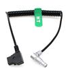 HangTon Cavo di alimentazione a spirale per trasmissione monitor DJI Red Komodo-X Epic Scarlet Dragon DSMC2 V-Raptor Ronin 4D, D-tap ad angolo retto ruotabile regolabile 6 pin femmina