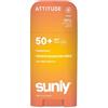 ATTITUDE - Stick solare minerale SPF 50, ossido di zinco ad ampio spettro, verificato EWG, non nano, senza disordine, per viso e corpo, leggero, non grasso, vegano, profumo di cocco tropicale, 60