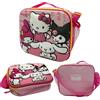 The Geeky Pop Borsa Termica Hello Kitty and Friends Sanrio Bambini - Lunch Bag Isotermico 23x20x8,5 cm con Design 3D in Rilievo, Tracolla Regolabile e Tasca a Rete - Scuola, Picnic e Viaggi