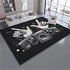 Generic Nero Tappeto Salotto 50 x 80 cm Antiscivolo Tappeti Lavabile Retro Musica Rock Altoparlanti Motivo Pelo Corto per Camerette Camera da Letto Sala da Pranzo