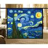 Siunwdiy Pellicola Per Vetri Autoadesiva Smerigliata in Vetro Colorato Pellicola Per Vetri Non Adesiva Per La Decorazione Dell'ufficio Domestico Anti UV - Cielo Stellato Di Van Gogh,A,60x120cm(24x47)