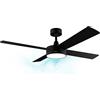 Cecotec Ventilatore da soffitto EnergySilence Aero 5200 Black Line da 60 W 52" con luce led, telecomando, 3 velocità, 4 pale e modalità inverno-estate.