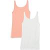 Amazon Essentials Canotta slim con spalline sottili Donna, Confezione da 2, Azzurro/Grigio Chiaro Mélange, L