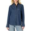 Amazon Essentials Camicia Button Down in Denim, Vestibilità Oversize Donna, Blu Medio Vintage, XS