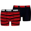 PUMA Everyday Heritage Stripe Boxer 2 Einheiten M, Rot/Schwarz, M