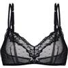 Dorina Bralette Origins - ohne Bügel, Ungepolstert, Glitzer-Punkt-Mesh, Spitzenbesatz, Verstellbare Träger, Power Mesh Rücken, Schwarz