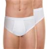 Athena - Slip da Uomo a Vita Alta - Basic Bio 9820 - Tinta Unita (Set di 2), Bianco (Blanc), M