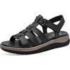 Jana Softline Leather Wedge/Plat Sand 8-28710-46, Sandali Bassi Donna, Nero, 39 EU