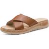 Jana Softline Leather Wedge/Plat Mule 8-27701-46, Sandali Bassi Donna, Cognac, 40 EU