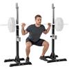 HOMCOM Set 2 Rack Porta Bilanciere in Acciaio, 2 Ganci con Altezza Regolabile, Capacità 150kg, 55x57x105-170cm, Nero