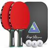 JOOLA Hugo Calderano Edge - Set da ping pong, 2 racchette da ping pong + 3 palline da ping pong + custodia da ping pong, 6 pezzi