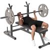 HOMCOM Panca da Palestra Pieghevole con Supporto per Bilanciere Regolabile in 8 Posizioni, Panca Pesi in Acciaio e PU per Palestra Casa, Portata 220 kg, 140x73x98-122 cm, Grigio