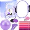 Furnetra Set di anelli da pilates - Pilates Essential Kit con 32 cm Magic Circle, Pilates Ball, Pilates Bänder, Sliding Disks & Training Poster ecc., Attrezzature per il fitness per la casa, accessori