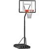HOMCOM Canestro Basket per Adulti con Altezza Regolabile 302-352cm, Struttura in Acciaio, PE e PVC, Nero