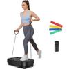 Dripex Piattaforma Vibrante per Casa, Pedana Vibrante con 1-99 Livelli di Intensità e 4 Fasce Elastiche, Allenamento Completo del Corpo, Portata fino a 130 kg (Nero carbone)