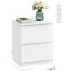VASAGLE KAILYN Collezione - Comodino con Ciabatta Elettrica, Tavolino, 2 Cassetti, 2 Prese AC, 2 Porte USB-A, Soggiorno Camera da Letto, Moderno, Bianco Nuvola LET621W02