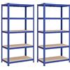 SONGMICS Set di 2 Scaffali in Metallo, Scaffalature a 5 Ripiani Regolabili, Senza Viti, Scaffale Salvaspazio per Garage, Magazzino, Portante 600 kg, 50 x 100 x 200 cm, Blu GLR050Q02
