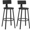 VASAGLE Sgabello da Bar, Set di 2 sgabelli da Bar, sedie da Cucina con Struttura in Metallo, Altezza Seduta 73 cm, Facile Installazione, Design Industriale, Ebano Nero LBC026B56V1