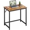 VASAGLE Scrivania per Computer, Postazione Lavoro, Scrivania da Ufficio, Studio Camera da Letto 50 x 80 x 76 cm, Stile Industriale, Struttura Metallica, Marrone Vintage e Nero Inchistro LWD038B01
