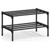 SONGMICS Scarpiera, 2 Ripiani, Scarpiera Ingresso Slim, Organizer per Scarpe, Metallo, Soggiorno Armadio, Impilabile, 30 x 45 x 31 cm, Nero LSA112BH01