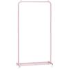 SONGMICS Stand Appendiabiti con Ruote, Appendiabiti Largo 74 cm, con Ripiano a Rete Fitta, Regge fino a 35 kg, 2 Ruote con Freno, Struttura in Metallo, Rosa Pastello HSR130R01