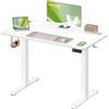 VASAGLE Scrivania Regolabile in Altezza Elettrica, Scrivania per Computer, Promemoria per Sedentarietà, Funzione Memoria con 4 Altezze, per Ufficio, 100 x 60 cm, Bianco Nuvola LSD310WZ03