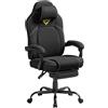 SONGMICS HOME Sedia da Gaming Ergonomica per Computer Con Poggiapiedi e Poggiatesta, Pelle Sintetica, Altezza Regolabile, Nero Inchiostro OBG072B01