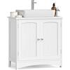 VASAGLE Mobile Sottolavabo con 2 Ante, Mobile Sotto Lavabo, Ripiano Regolabile, Ampio Spazio di Organizzazione, Stile Rustico, 30 x 60 x 60 cm, Bianco Nuvola BBC100WH01