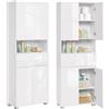 VASAGLE Mobile da Bagno, Mobiletto Portaoggetti, Alto, con Cassetto, Ripiani Regolabili, Scomparti, 30 x 60 x 170 cm, Bianco Nuvola BBC563W01