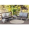 Livabliss Braga Tappeto da Esterno ed Interni Tappeto Esterno Terrazzo Moderne, per Giardino, Balcone, Stile Boho Tappeti Ampi Dimensioni, 100 cm Cerchio Beige e Grigio