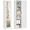 VASAGLE Armadio Alto da Bagno, con Specchio a Figura Intera, Mobile da Bagno, con Ripiani Regolabili, 30 x 40 x 160 cm, per Spazi Ridotti, Soggiorno, Corridoio, Bianco Nuvola BBC764WH01
