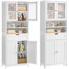 VASAGLE Mobiletto Contenitore, Armadietto da Bagno, con Ripiani Regolabili, Cassetto, Scomparti Aperti, per Bagno, Soggiorno, Sala da Pranzo, Bianco Nuvola BBC768W01