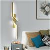 Goeco Applique da Parete Interno, 81CM 24W 2700LM Lampada a Muro Moderno in Acrilico a 6500K Bianco Freddo, Applique LED a Parete Lungo per Soggiorno Camera da Letto Scala Corridoio, Dorato
