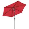 Yaheetech Ombrellone da Giardino 269 cm con 6 Stecche in Poliestere e Metallo Inclinabile Protezione UV Cortile Piscina Esterno Rosso