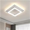 DELIPOP Plafoniera LED Soffitto Moderna, 30W Lampada da Soffitto Luce Naturale 4500K, Lampadario LED Quadrata in Acrilico per Soggiorno, Camera da letto, Cucina, Corridoio, Bianco