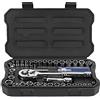 WORKPRO Cofanetto di Prese Cr-V 1/4-inch e 3/8-inch e chiave a cricchetto a sgancio rapido (39 pezzi)