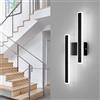 DELIPOP Applique da Parete Interno, 32W 3600LM Lampada da Parete LED Moderna, Bianco Freddo 6500K, Lampada a Muro Nero Alluminio per Soggiorno Corridoio Scale