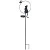 Maximex Picchetto da giardino LED gatto e farfalla, sensore crepuscolare, resistente alle intemperie, lampara solare per giardino e balcone, 20 x 85 x 11,2 cm, metallo