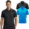 Under Par Polo da Golf da Uomo in Maglia Waffle Elasticizzata, Traspirante e Protezione dai Raggi UV (Confezione da 2), Nero E Turchese, L